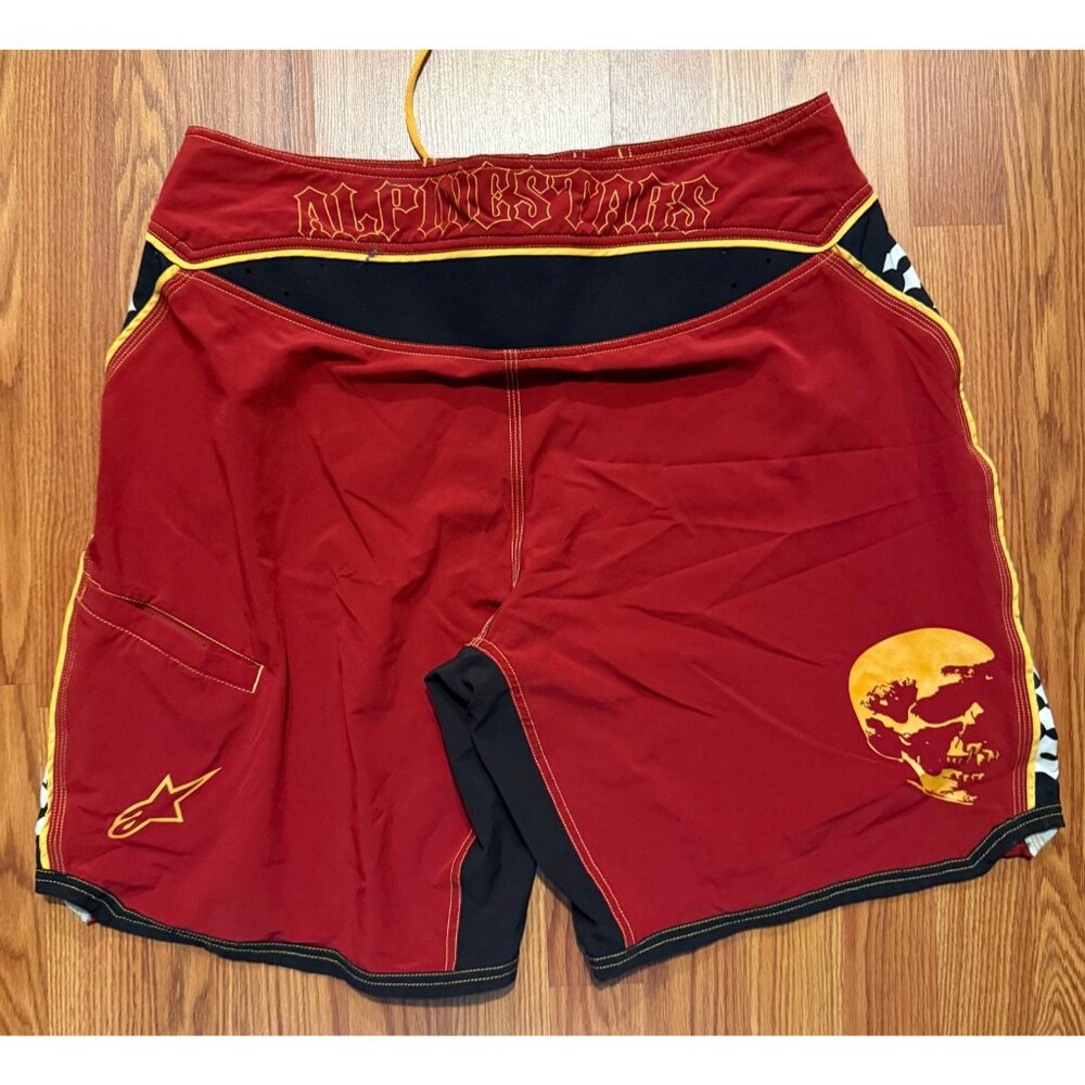 Alpinestars Board Shorts Mens 36 10" Skull Swim Trunks Y2K